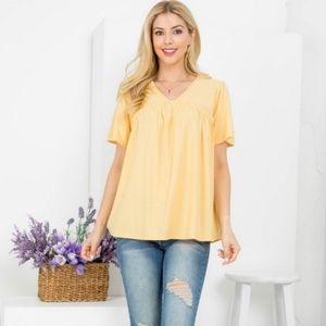 Swiss Dot Pleated Top